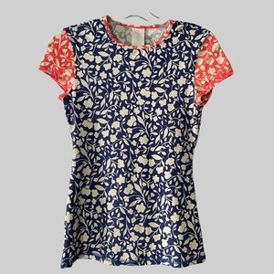 Boden Navy & Orange Short Sleeve Rash Guard size 4